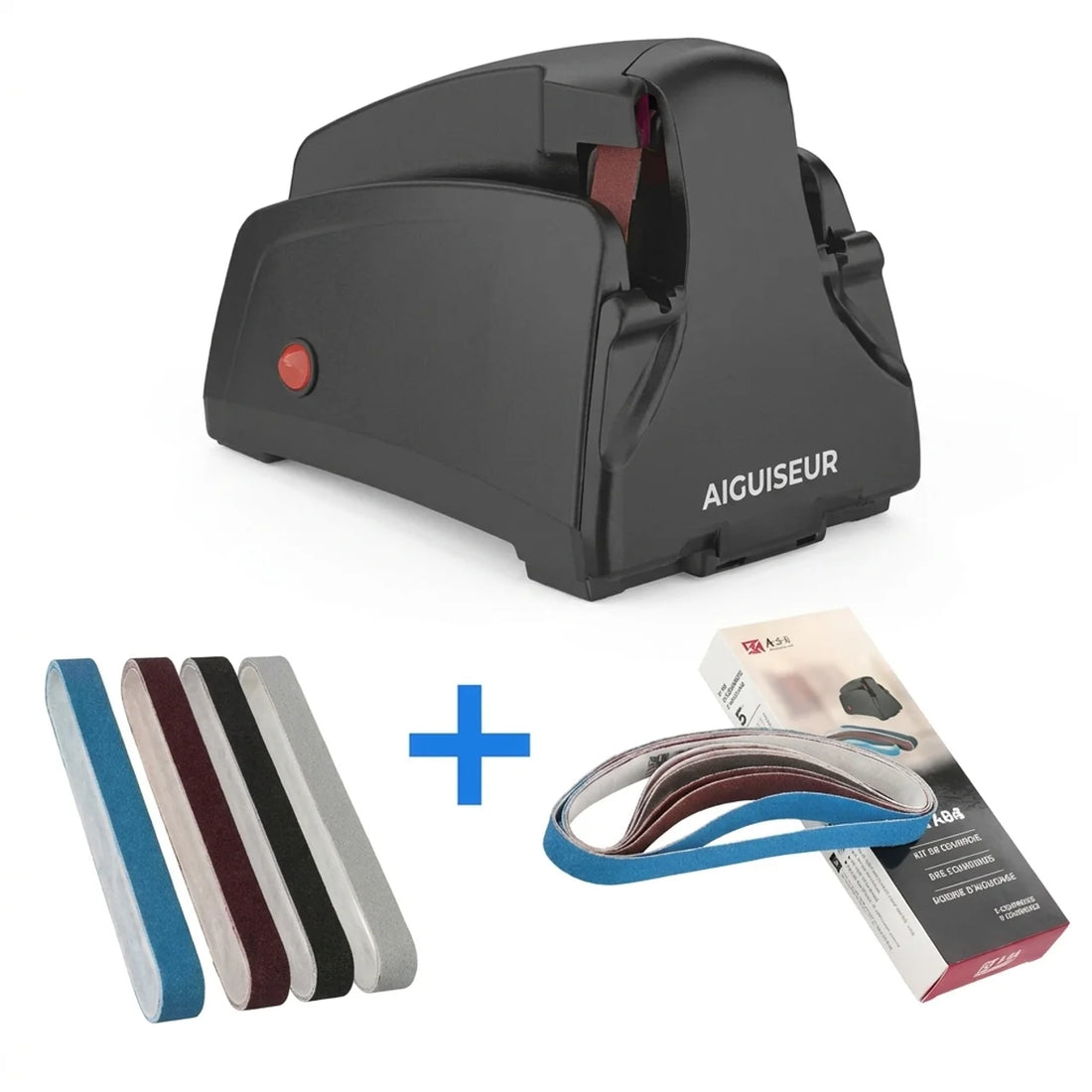 Aiguiseur de couteaux électrique Outil d'affûtage à bandes abrasives de différents grains