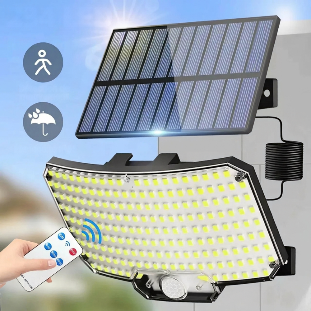 Applique solaire extérieure 234 LED détecteur de mouvement IP65 3 modes d'éclairage