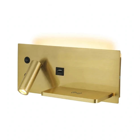 Applique murale LED moderne avec chargeur sans fil et port USB