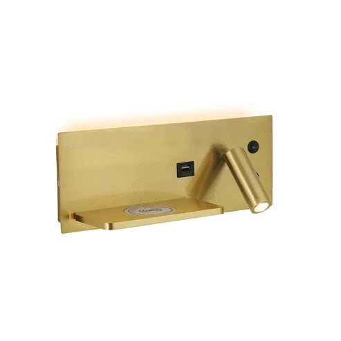 Applique murale LED moderne avec chargeur sans fil et port USB