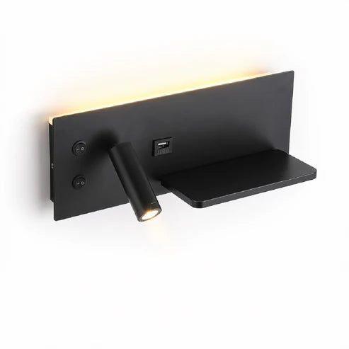 Applique murale LED moderne avec chargeur sans fil et port USB