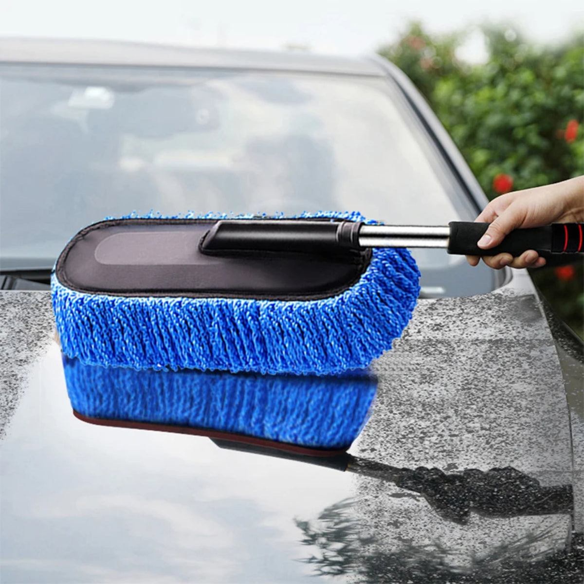 Balai de Lavage Auto en Microfibre avec Manche Télescopique Extensible
