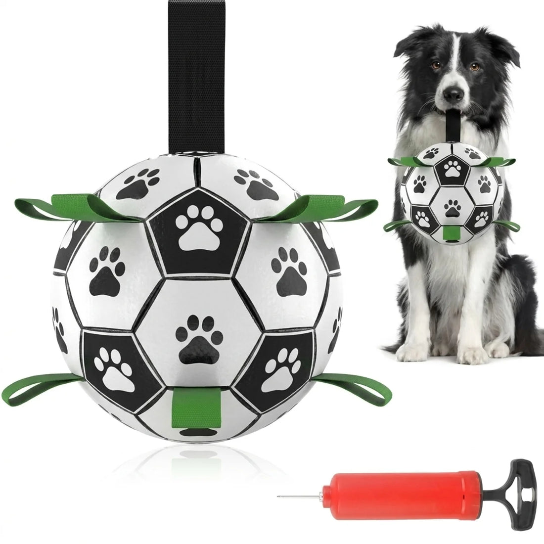 Ballon de Football Interactif pour Chien avec Poignées de Préhension