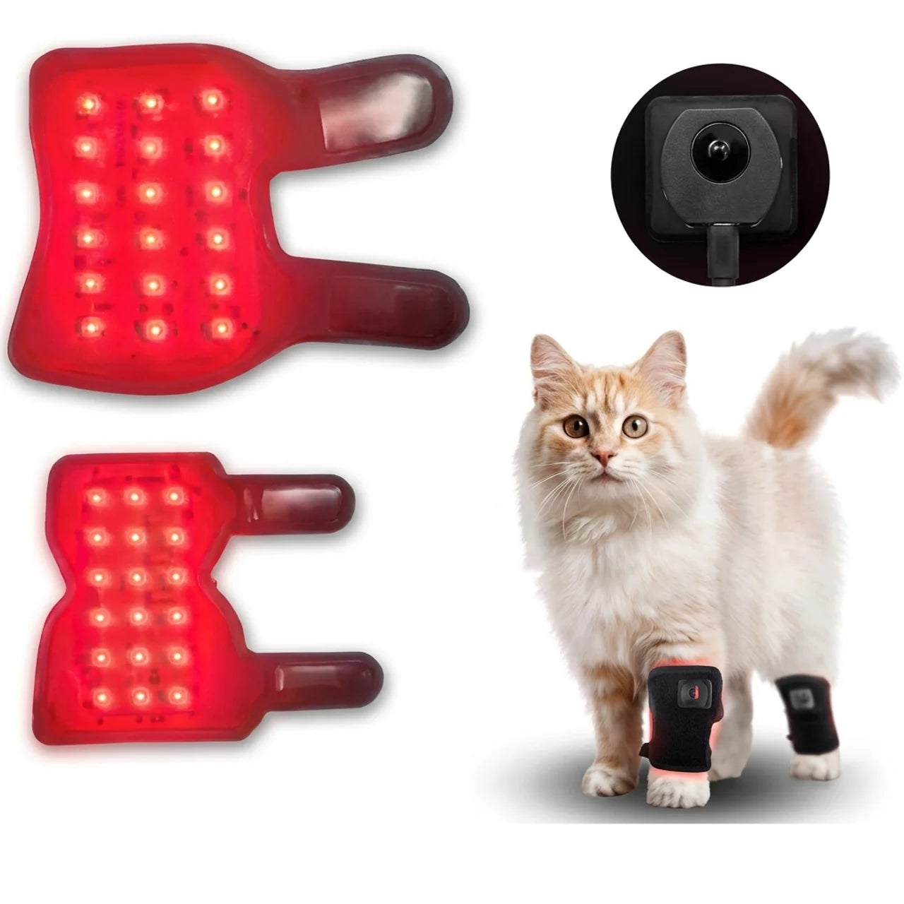 Bandage de Luminothérapie Rouge & Infrarouge pour Chien et Chat Pattes Avant & Arrière