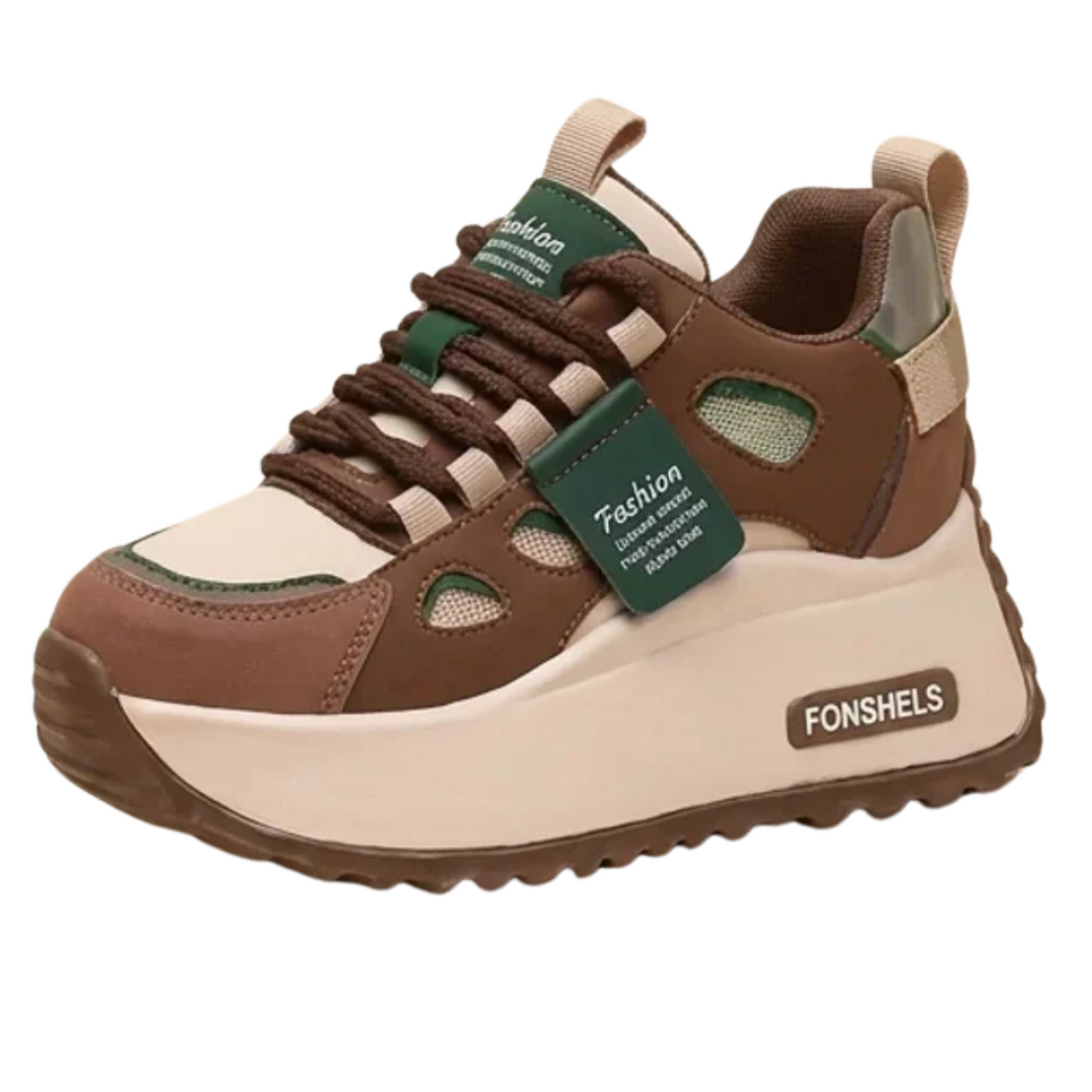 Baskets Compensées en Cuir Véritable Talon Caché 7 cm Confortables & Respirantes