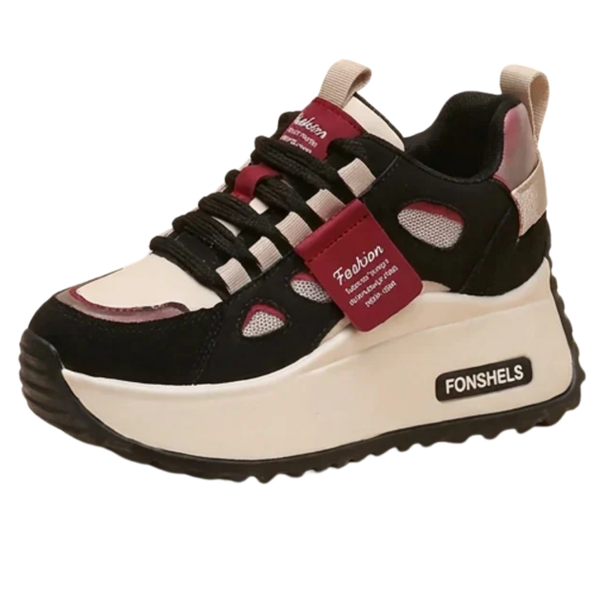 Baskets Compensées en Cuir Véritable Talon Caché 7 cm Confortables & Respirantes