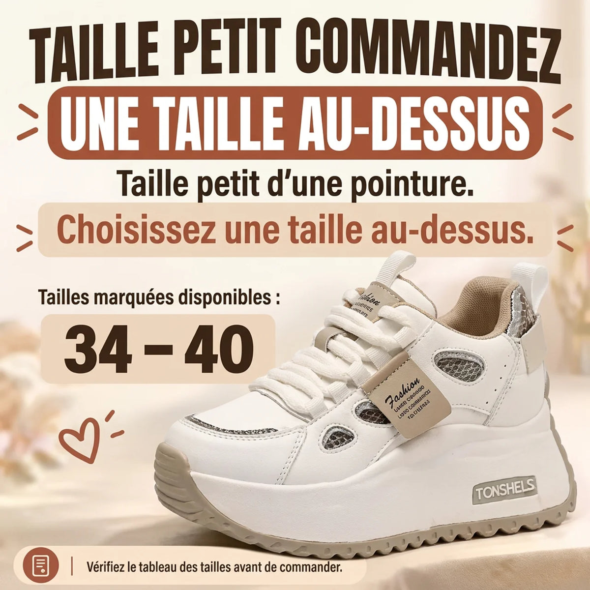 Baskets Compensées en Cuir Véritable Talon Caché 7 cm Confortables & Respirantes