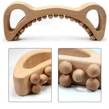 Bâton de Massage en Bois Anti Cellulite Maderothérapie 29 Billes