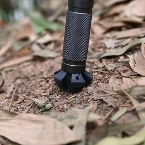 Bâton de marche pliable multifonction avec poignée en T et pointe en carbure de tungstène