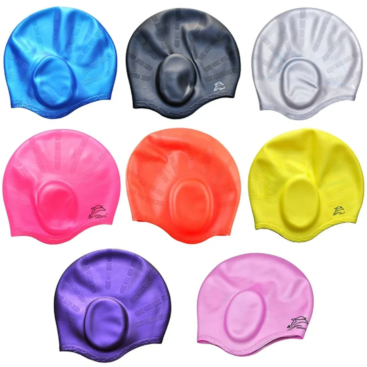 Bonnet de Bain en Silicone Étanche Protection Oreilles Antidérapant