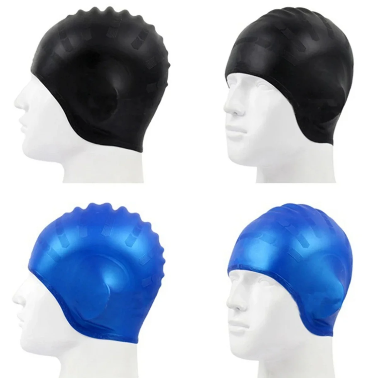 Bonnet de Bain en Silicone Étanche Protection Oreilles Antidérapant