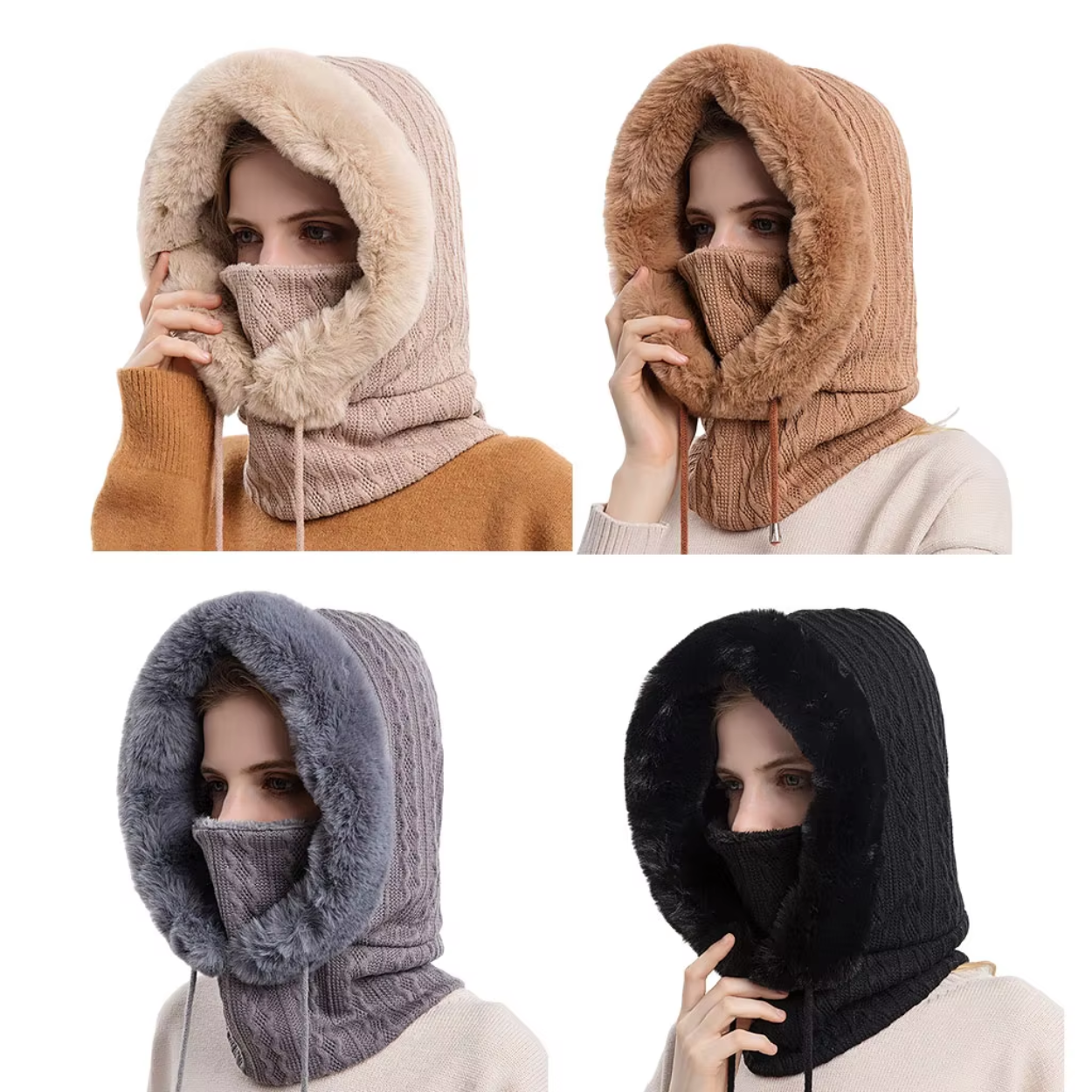 Cagoule 3-en-1 Bonnet Écharpe Masque Polaire