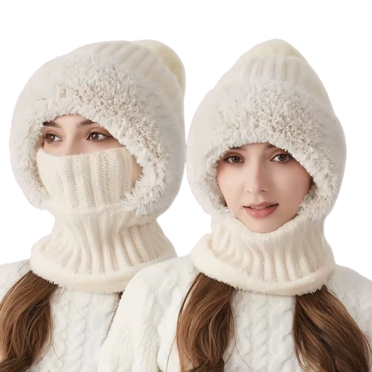 Bonnet Cagoule en Velours Femme