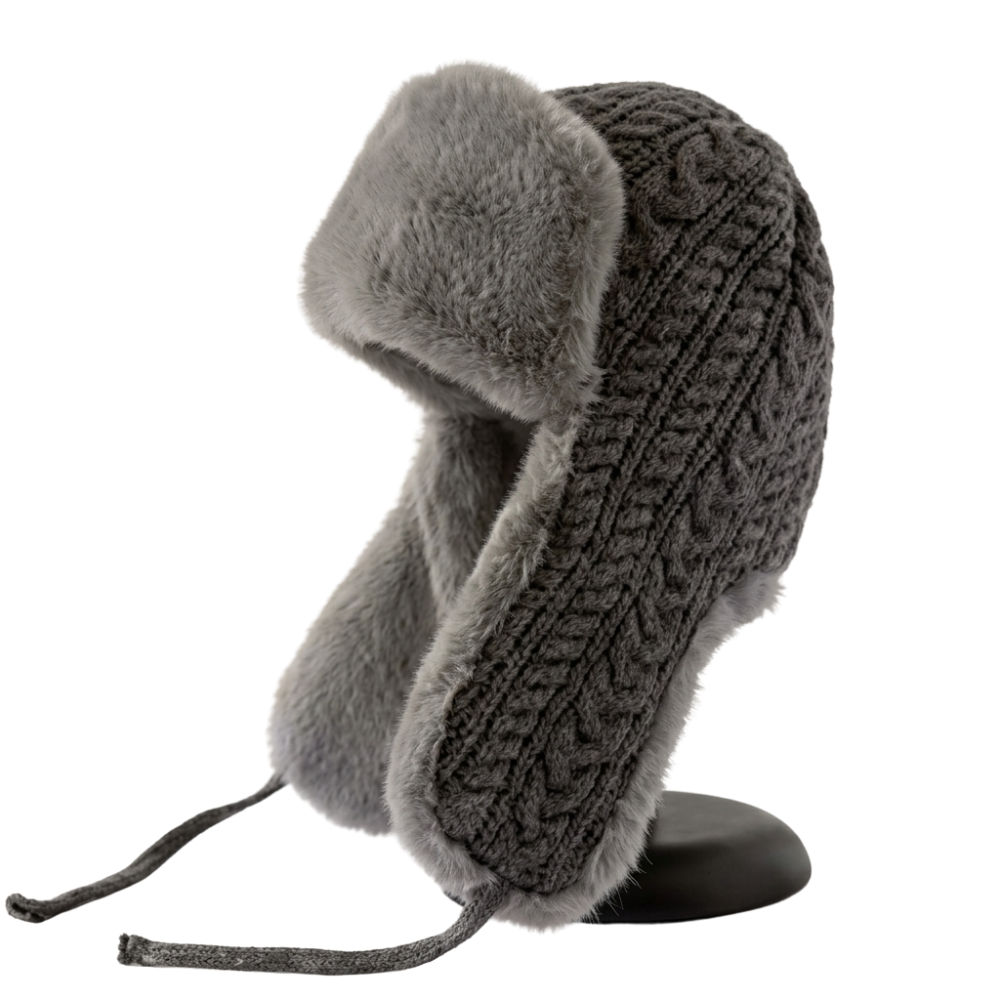 Bonnet d'Hiver Femme avec Cache-Oreilles Tricot Épais