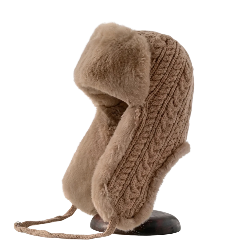 Bonnet d'Hiver Femme avec Cache-Oreilles Tricot Épais