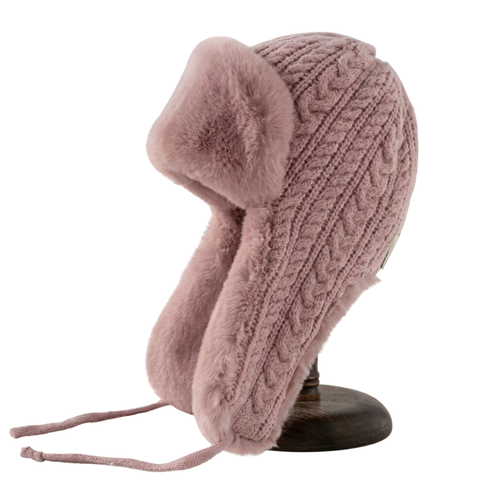 Bonnet d'Hiver Femme avec Cache-Oreilles Tricot Épais