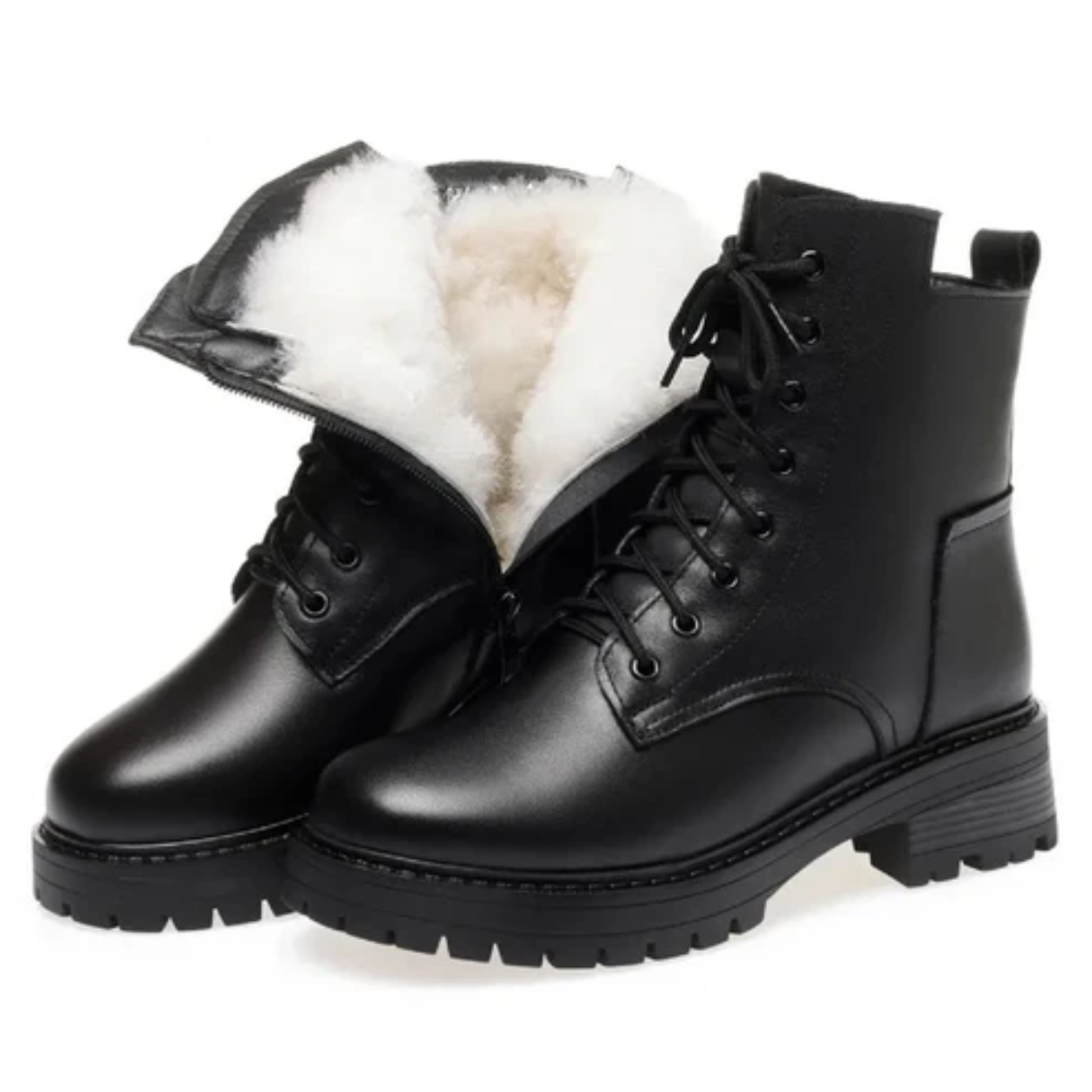 BOTTES D'HIVER FEMME EN CUIR VÉRITABLE CHALEUR ET STYLE RÉUNIS