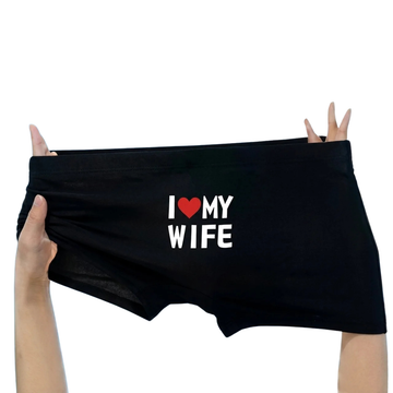 Boxer Homme I Love My Wife Respirant Confortable et Cadeau Romantique