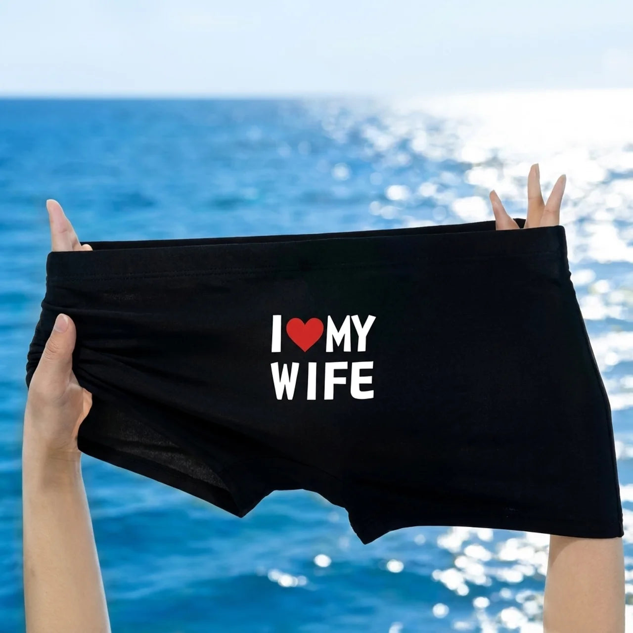 Boxer Homme I Love My Wife Respirant Confortable et Cadeau Romantique