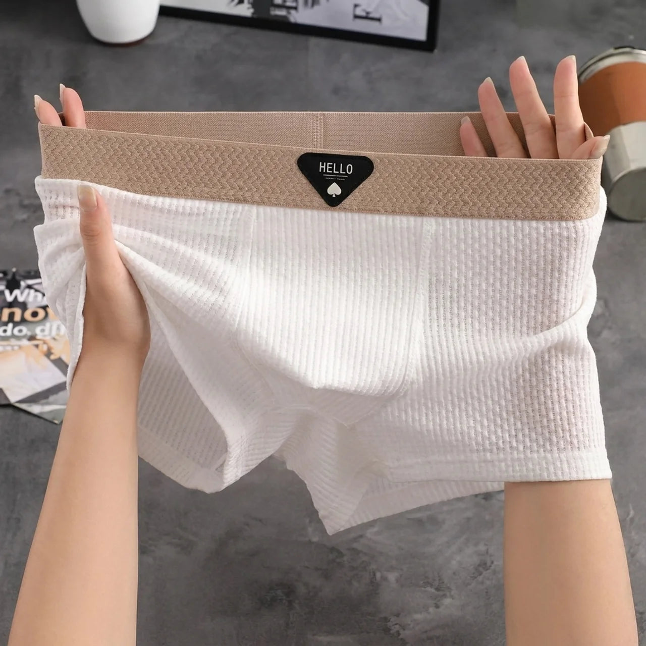 Boxer Homme Respirant en Soie Glacée Caleçon Grande Taille Ultra Confort
