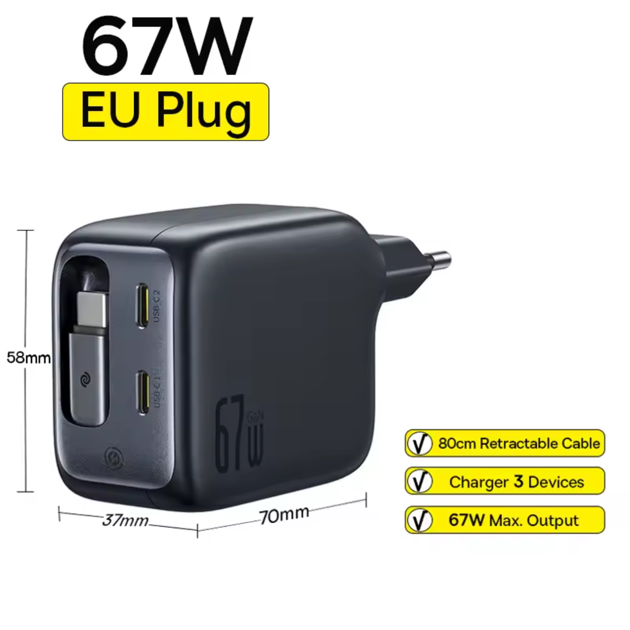 CHARGEUR USB-C 67W INTELLIGENT