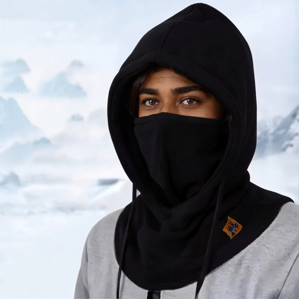 Cache-Cou Polaire avec Capuche Cagoule Hiver Coupe-Vent pour Ski Moto Vélo & Randonnée