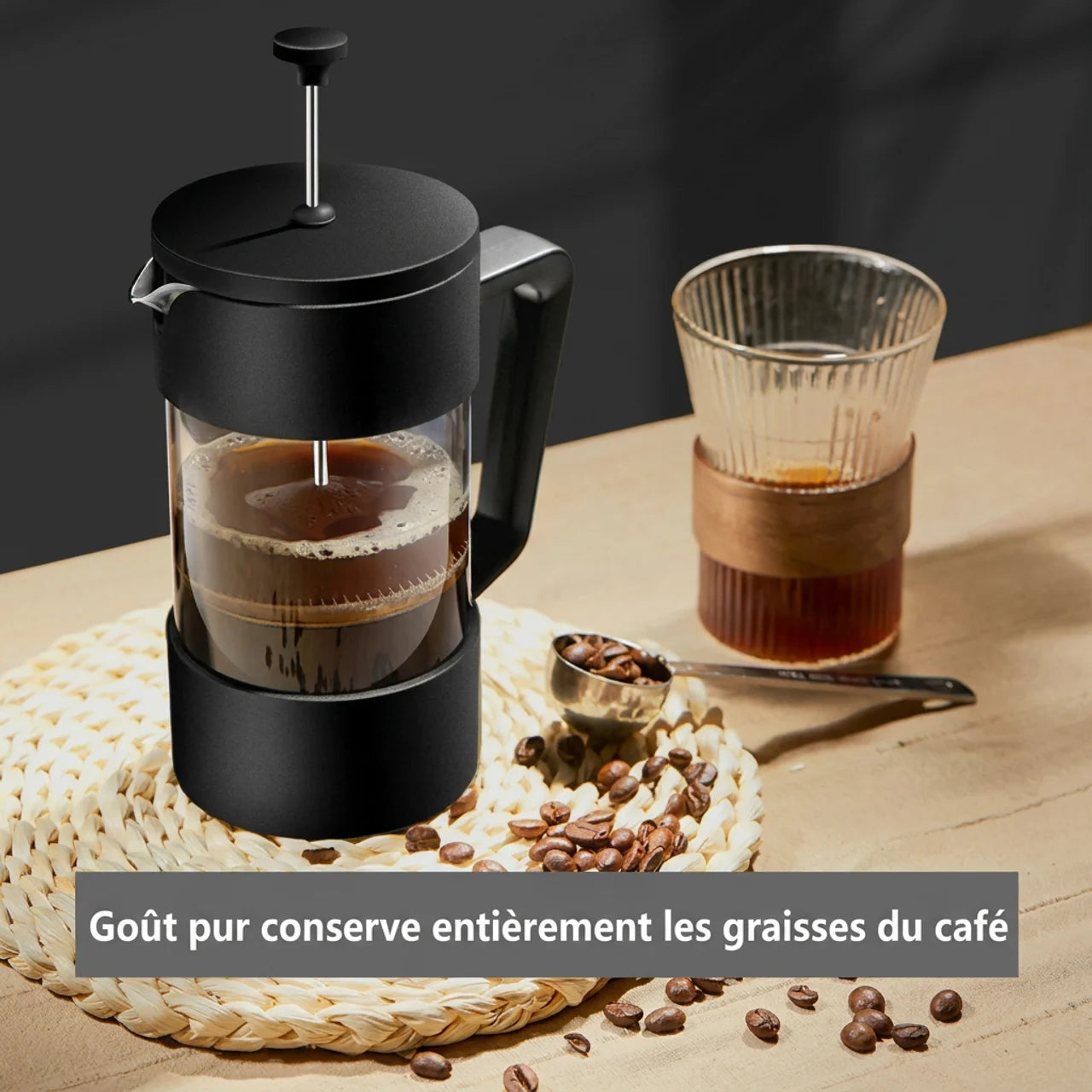 Cafetière à Piston Presse Française Verre Borosilicate Premium