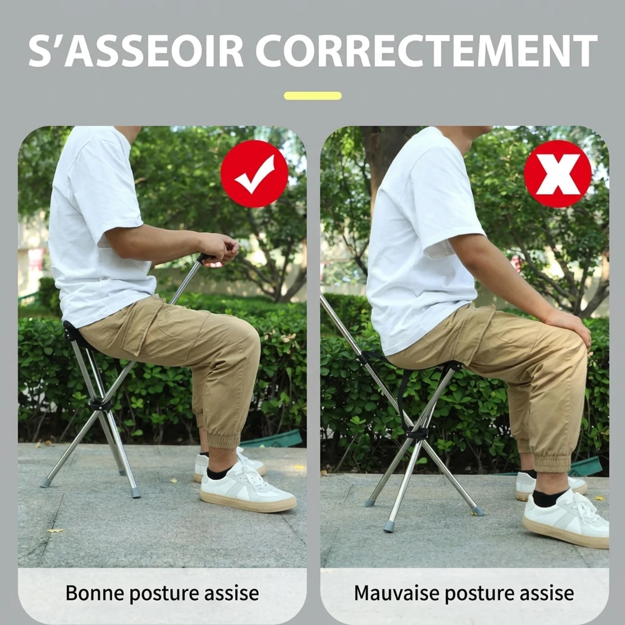 Canne Siège Pliante Ultra Légère