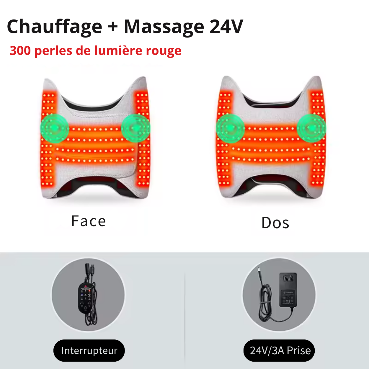 Ceinture Chauffante Infrarouge & Massage Vibrant
