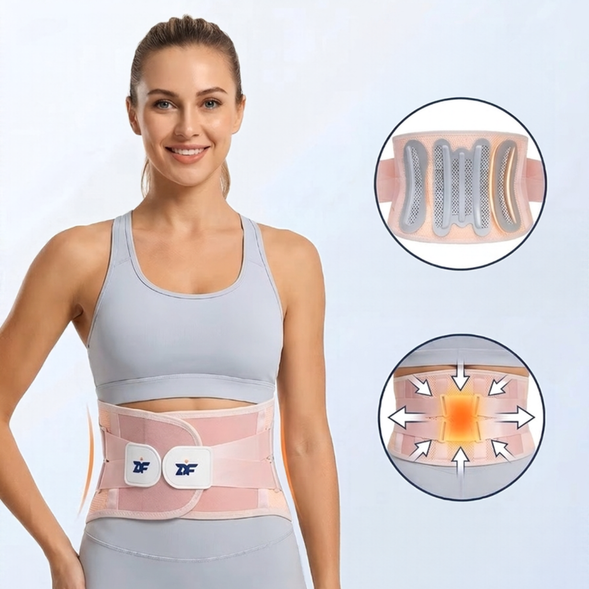 Ceinture lombaire réglable et respirante Soutien du dos avec renforts et double serrage