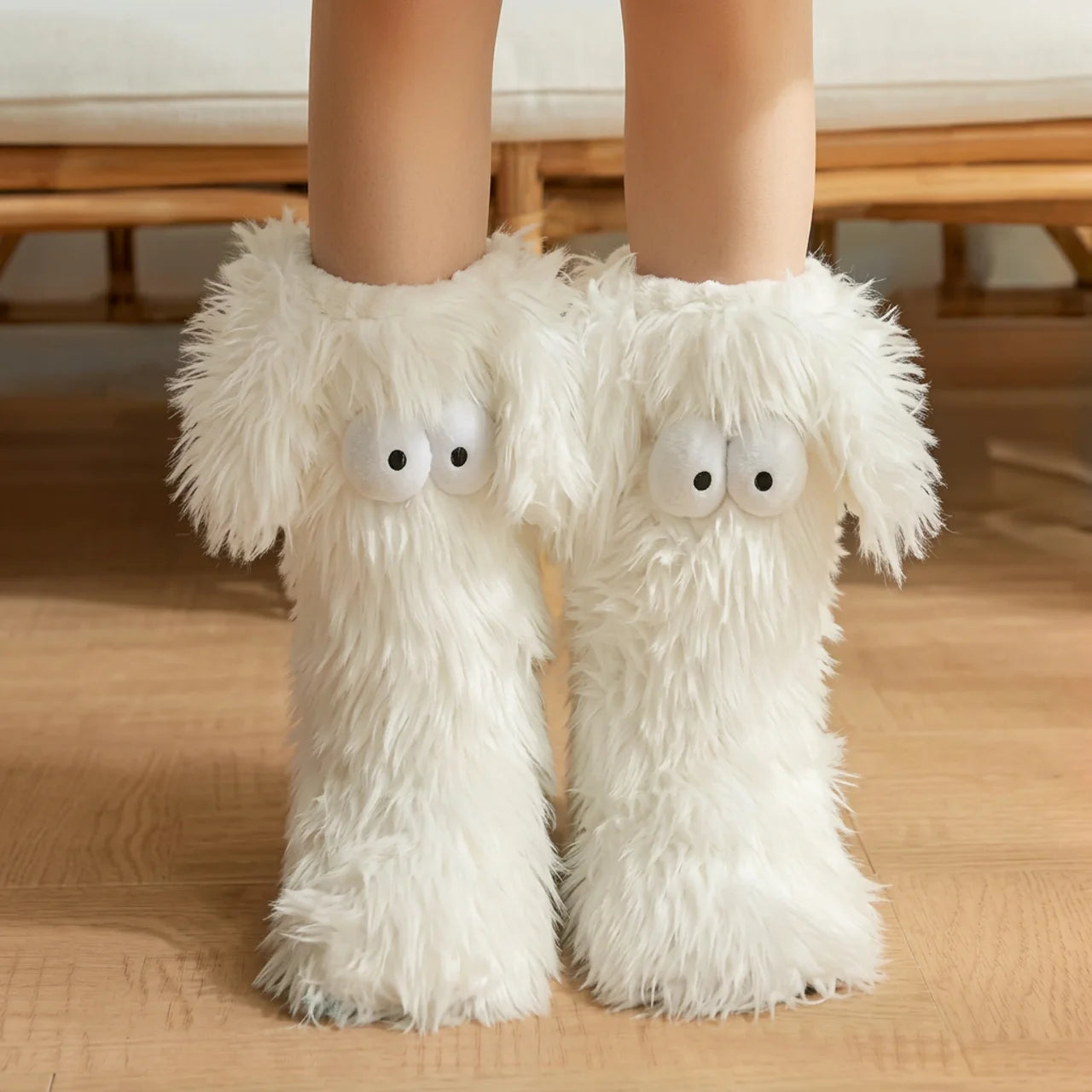 Chaussettes Polaires Montantes Peluche Ultra Chaudes & Moelleuses pour Femme