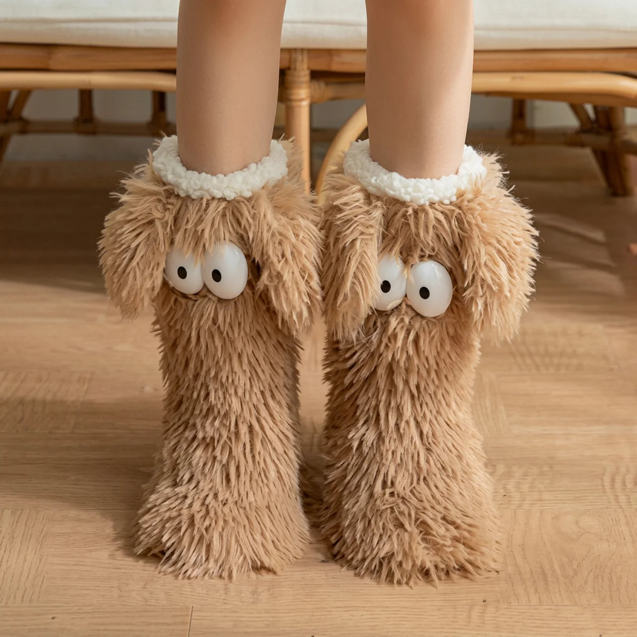 Chaussettes Polaires Montantes Peluche Ultra Chaudes & Moelleuses pour Femme