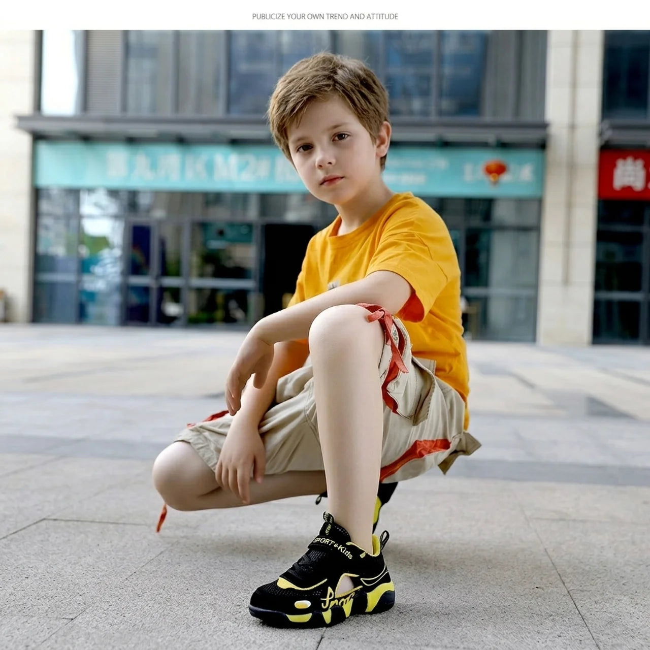 Baskets d'Été Respirantes Enfant Sandales de Sport Légères avec Scratch