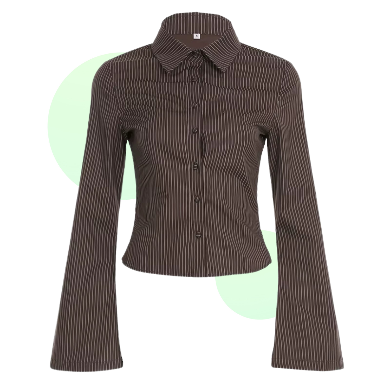 Chemisier Rayé Marron Style Coréen