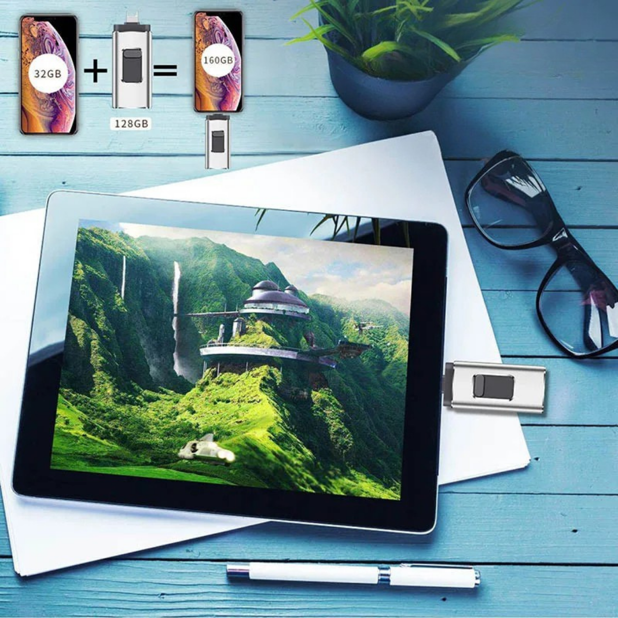 Clé USB 4-en-1 iFlashDrive™ pour iPhone Android & PC