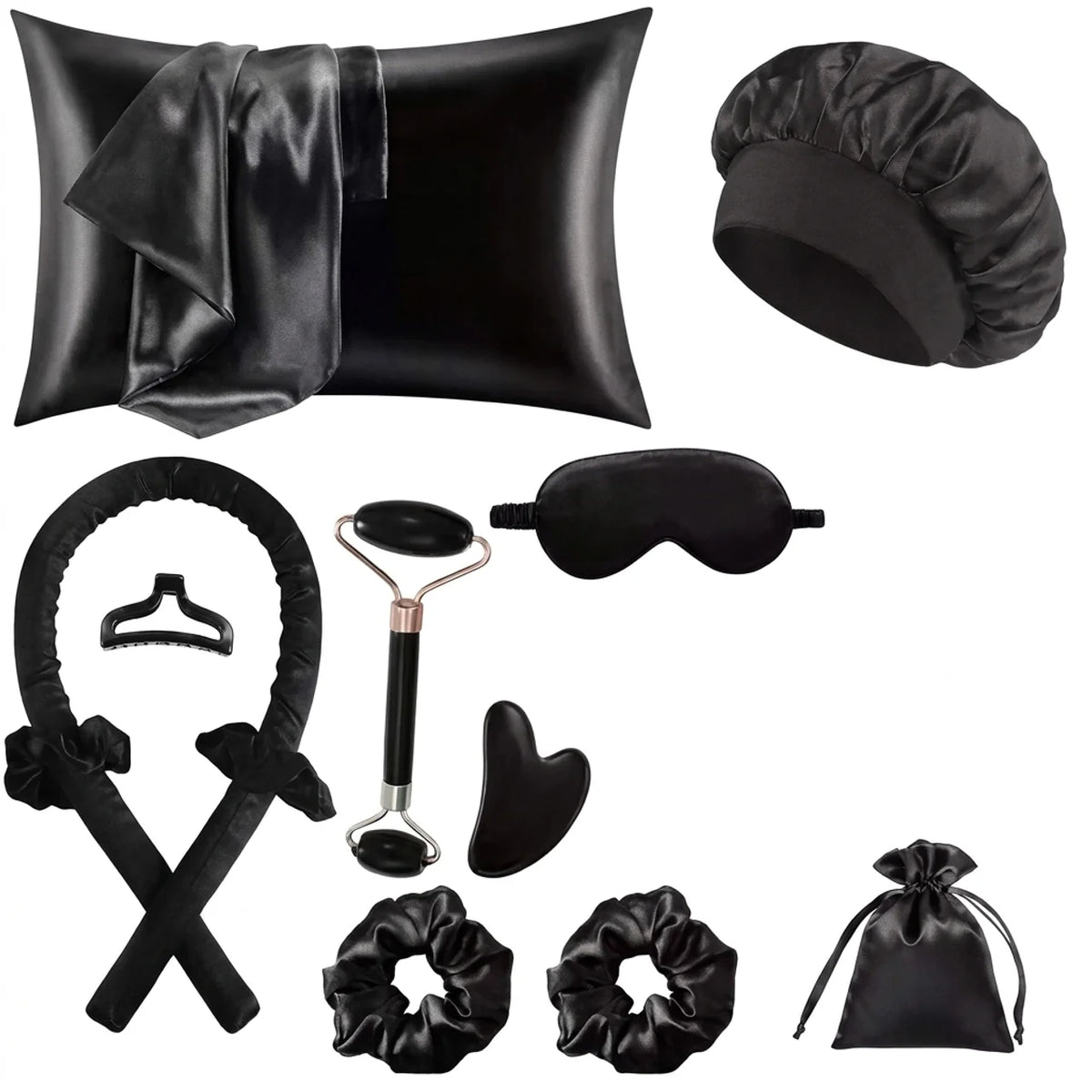 Coffret beauté de nuit 10 pièces en soie de mûrier Boucles sans chaleur massage visage