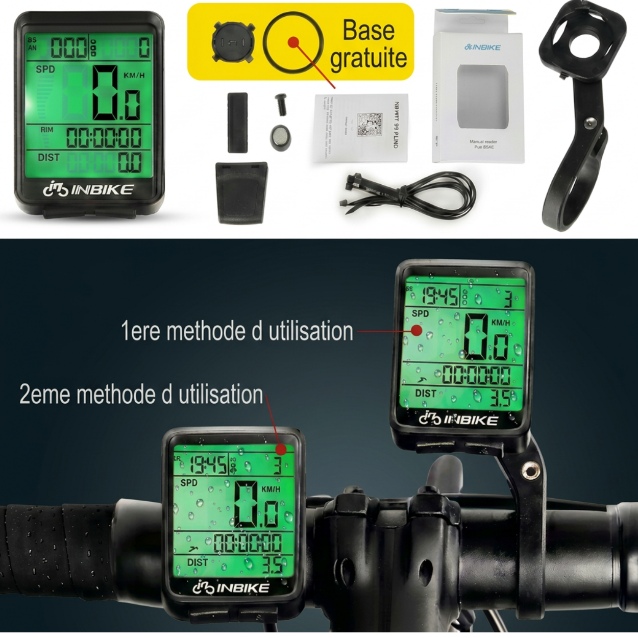 Compteur de Vélo Étanche Sans Fil et Filaire pour VTT
