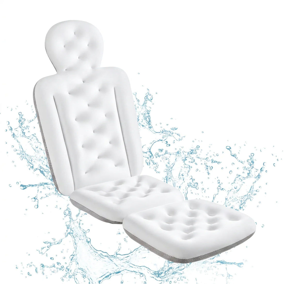 Coussin Bain Intégral Luxe 130 cm Matelas Spa Ergonomique avec Appui-Tête