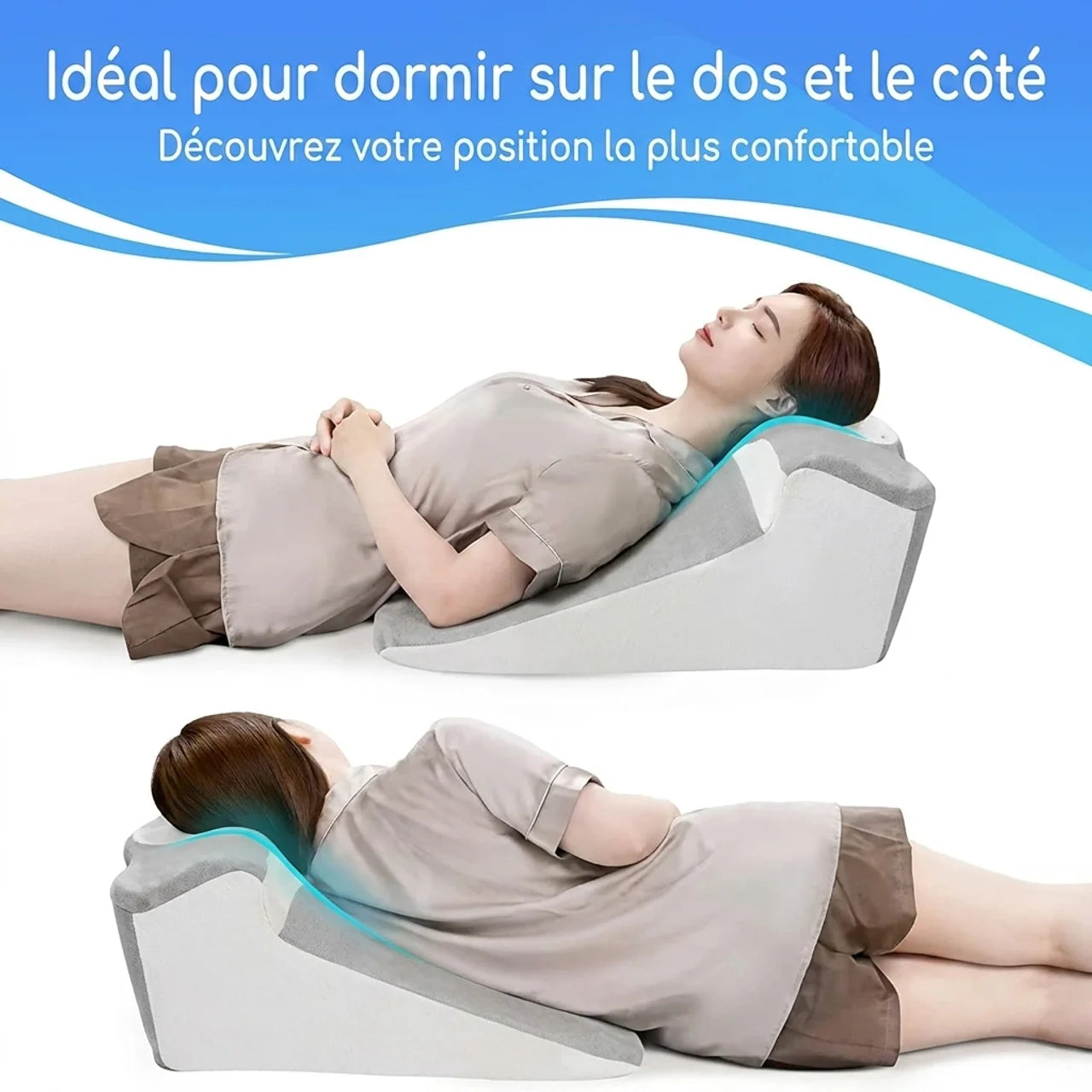 Coussin Orthopédique Incliné Anti Reflux & Anti Ronflement