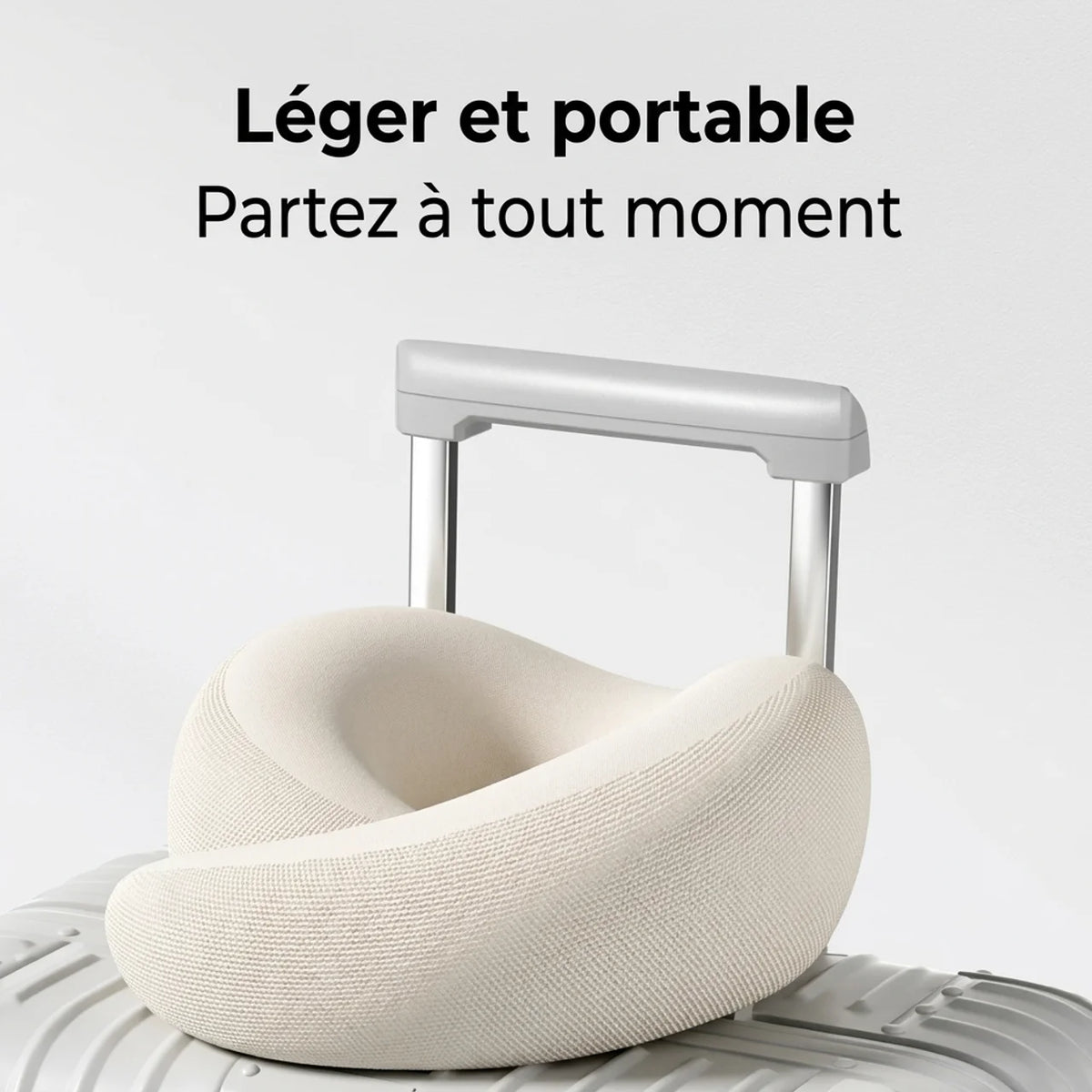 Coussin cervical de voyage en U à mémoire de forme avec housse lavable