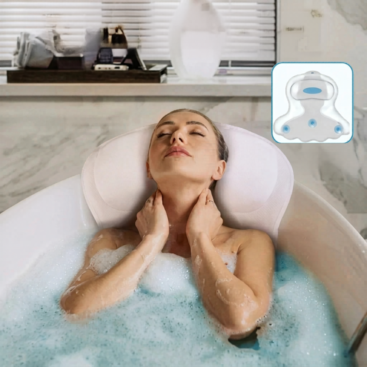Coussin de Bain Spa avec Ventouses