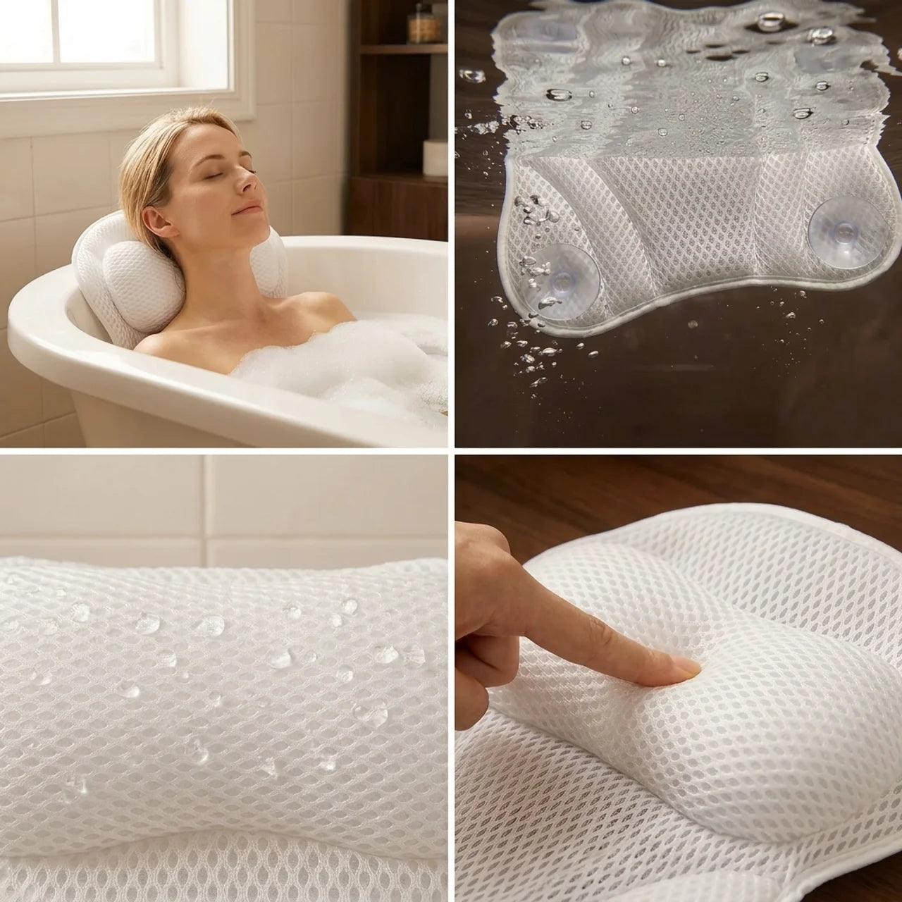 Coussin de Bain Spa avec Ventouses