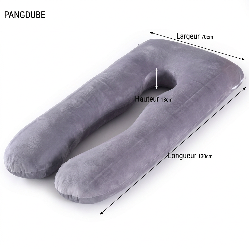 Coussin de Grossesse en U 115 × 55 cm Oreiller de Maternité Ergonomique