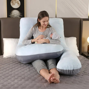 Coussin de Grossesse en U 115 × 55 cm Oreiller de Maternité Ergonomique