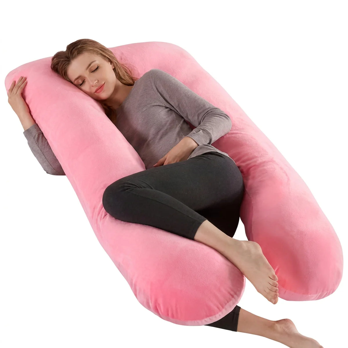 Coussin de Grossesse en U Oreiller de Maternité Ergonomique pour Dormir sur le Côté