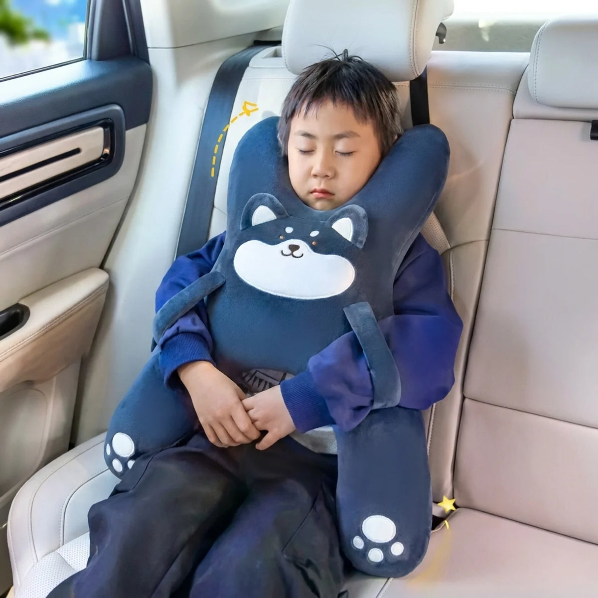 Coussin Voiture Enfant ergonomique en forme de H pour ceinture de sécurité Maintien Tête & Nuque