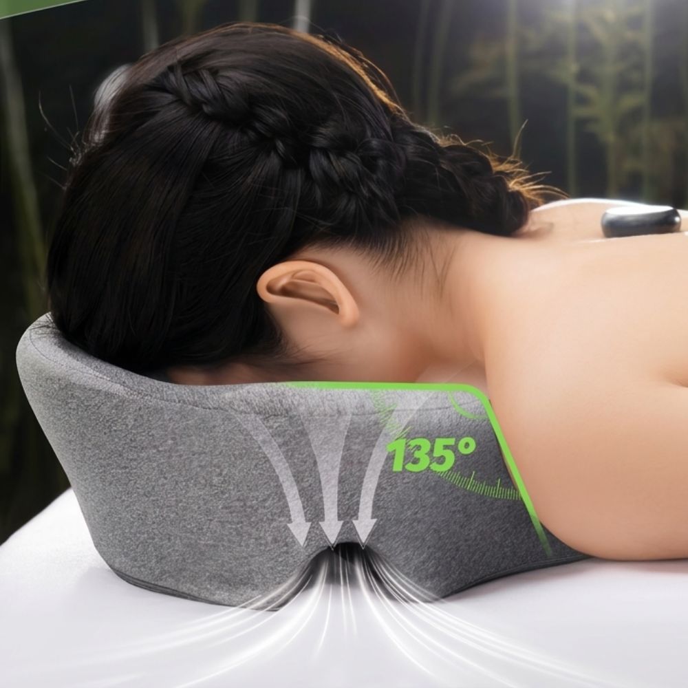 Coussin ergonomique Facial Mémoire de Forme Massage Ventre