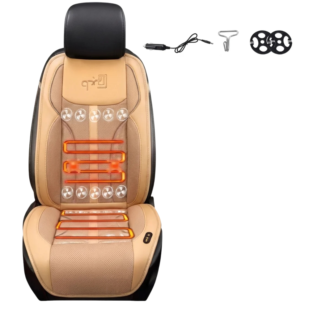 Coussin de siège auto 3-en-1 chauffant ventilé et massant – 12 V