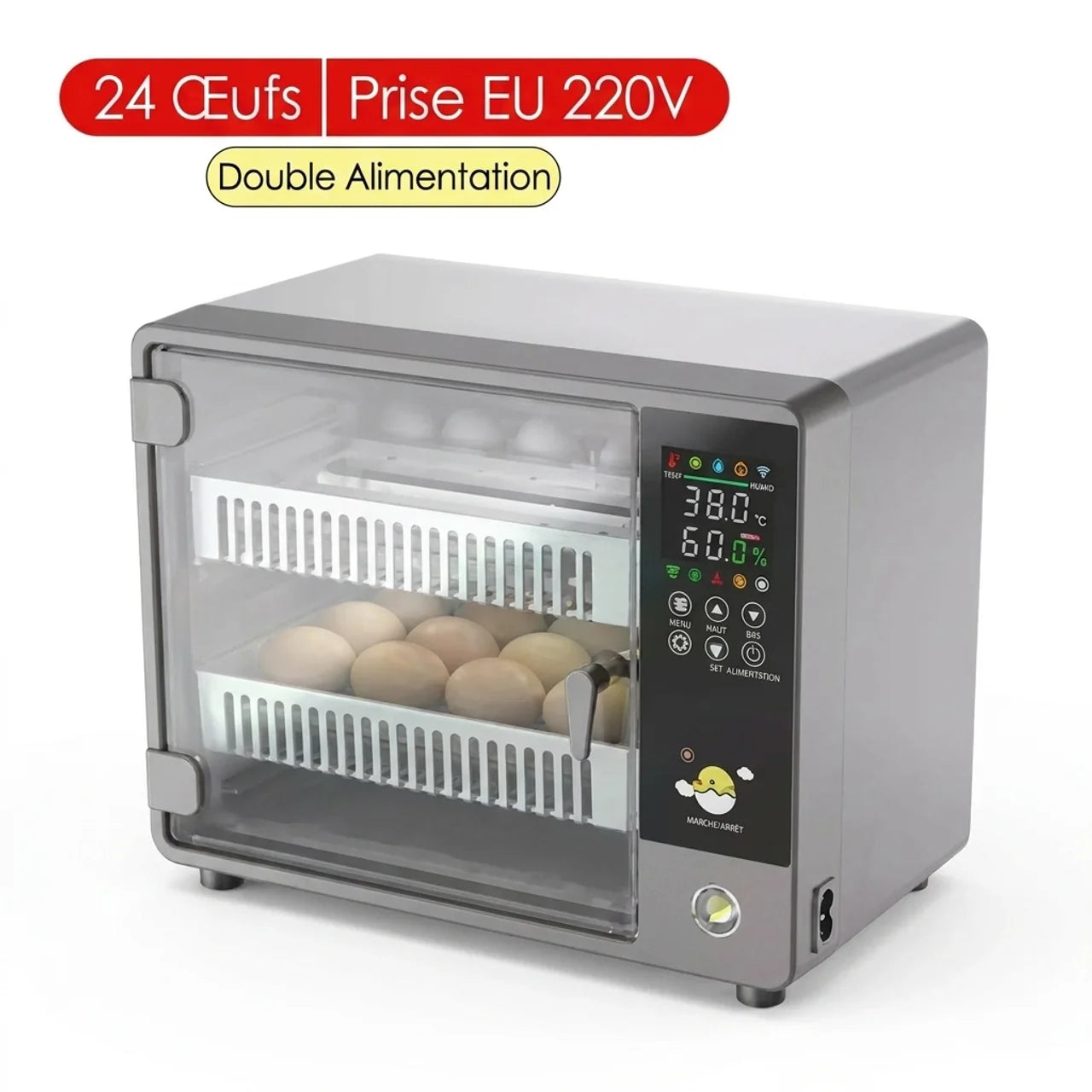 Couveuse Automatique 24 Œufs avec Retournement Automatique