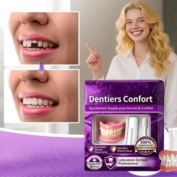 Dentier supérieur et inférieur amovible en silicone Dents de remplacement
